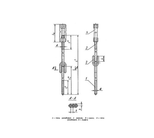 Тяги шарнирные резьбовые с муфтой для трубопроводов в Орше