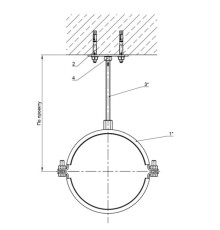 Крепление одного трубопровода к перекрытию