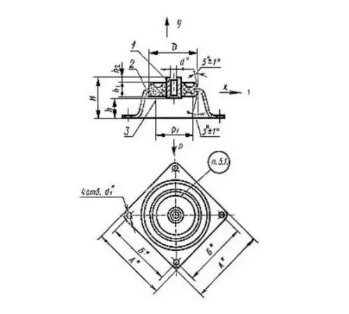 Амортизаторы приборные резинометаллические чашечные в Орше