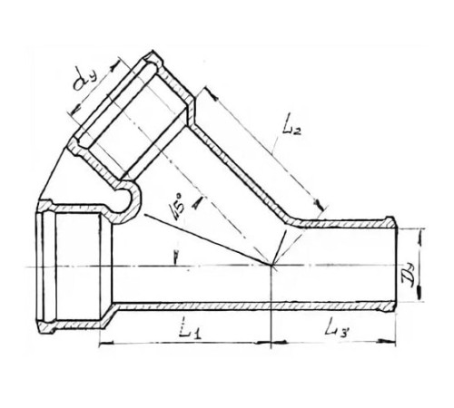Косые чугунные тройники 45° в Орше с доставкой по Беларуси