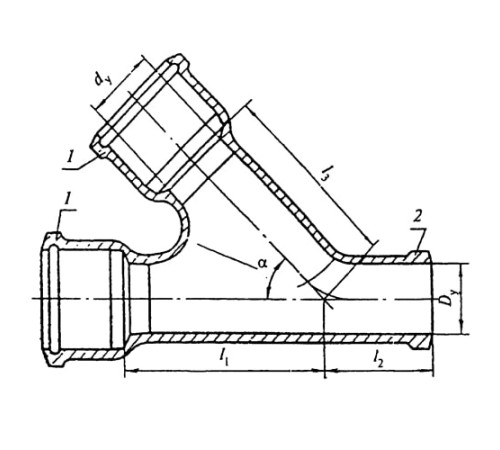 Косые чугунные тройники 60 градусов в Орше