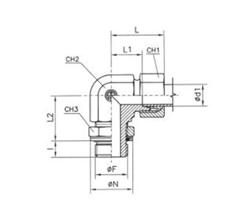Угольники ввертные TN 514 с уплотнением в Орше