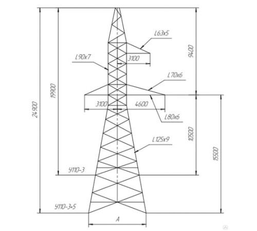 Промежуточно-угловые опоры ЛЭП в Орше с доставкой по Беларуси