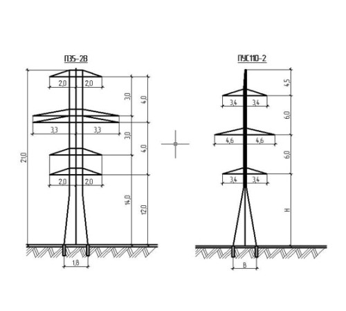 Промежуточные опоры для ЛЭП в Орше и Беларуси