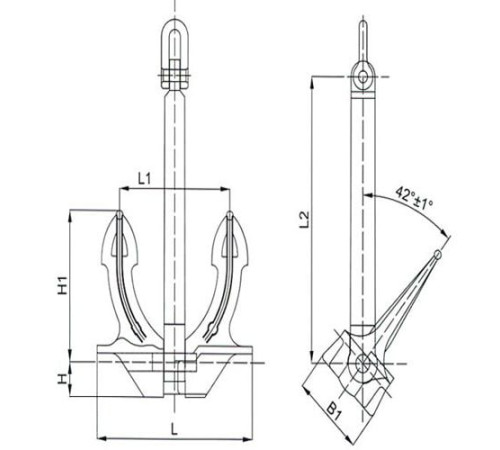 Японские бесштоковые якоря в Орше для судостроения