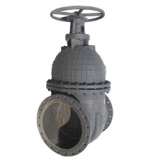 Задвижка клиновая чугунная фланцевая с невыдвижным шпинделем с редуктором